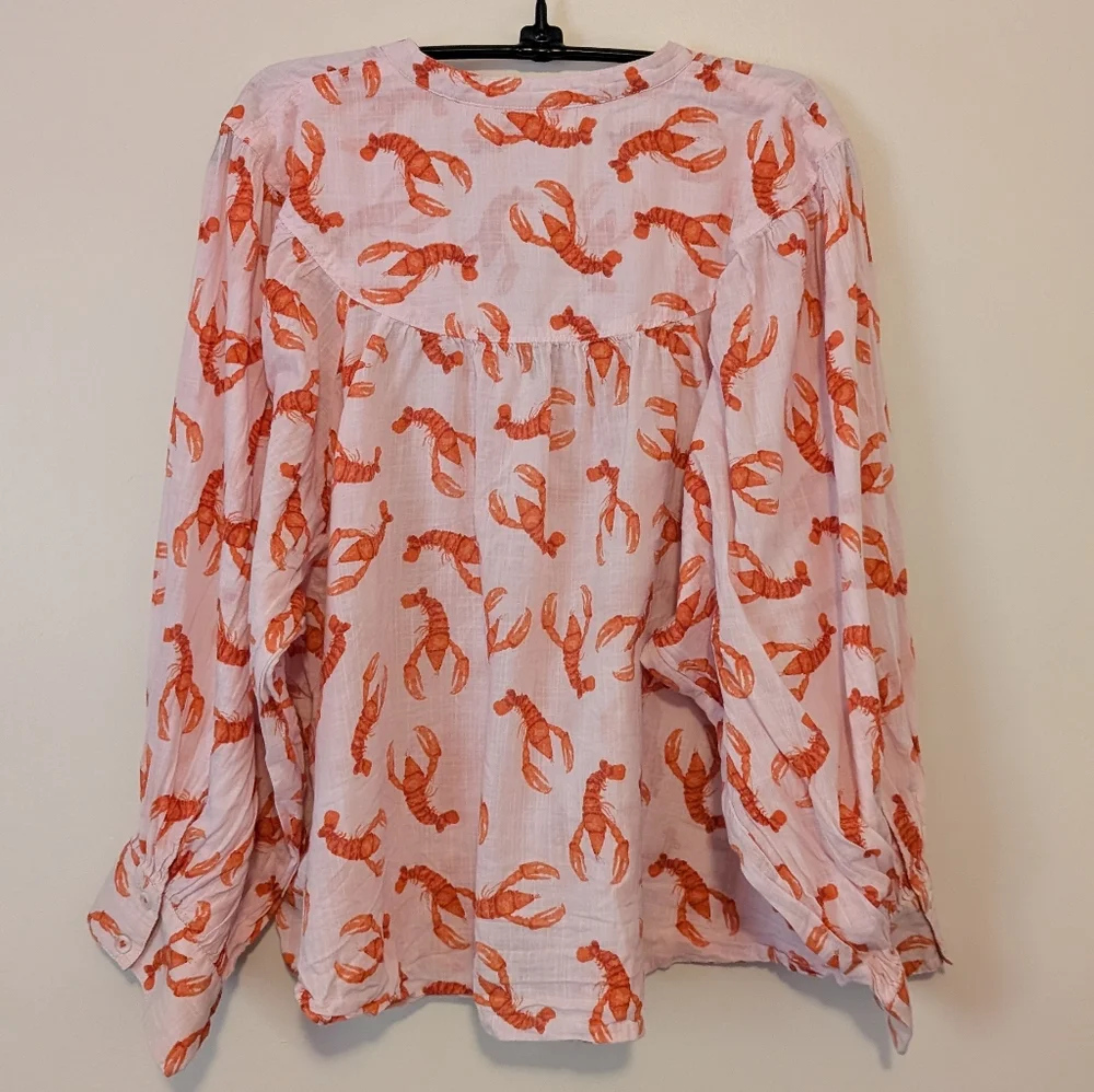 Maeve Anthropologie Lobster Button Up Shirt - Picture 5 of 7